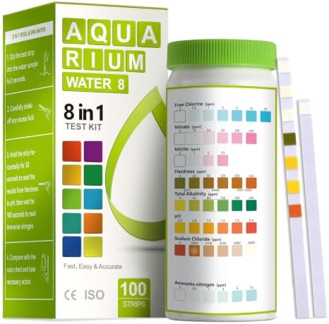 AAwipes Aquarium Ammonia Test Strips 8-in-1 |100 Strips | Quick & Accurate by AAWipes