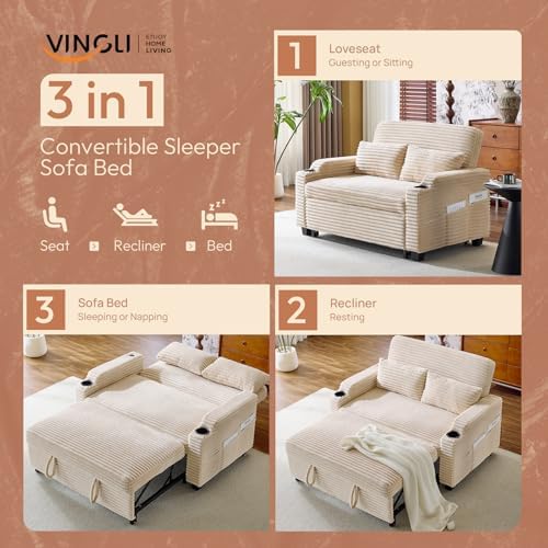 VINGLI Loveseat Sleeper Sofa Couch - Image 5