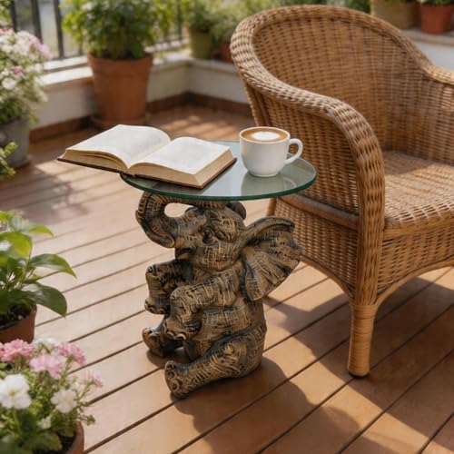 Elephant Side Table, 13 Inch Animal Coffee Table - Image 5