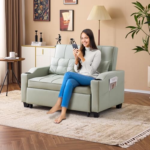 VINGLI Convertible Loveseat Sleeper Sofa Bed, Pullout Couch - Image 2