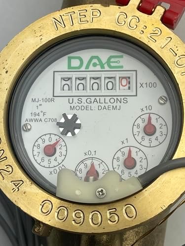 DAE MJ-100R 1" Non Lead Hot Water Meter, Pulse Output + Couplings - Image 4