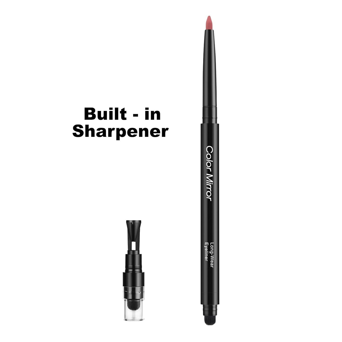 Smudge Proof Eyeliner, Waterproof Retractable Eye liner with Brush, Matte and Shimmer Eyeliner Pencil, Creamy Texture, Long lasting & Smooth(16 Peony Matte)