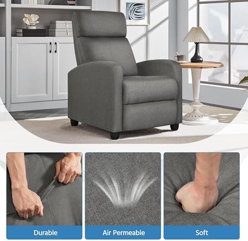 Yaheetech Recliner Chair with 3 Adjustable Angles Living Room Chairs Gray - Image 6