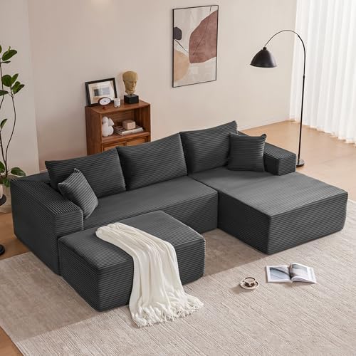 Mangodan 110” Cloud Sectional Couch, Boneless Sofa - Image 2