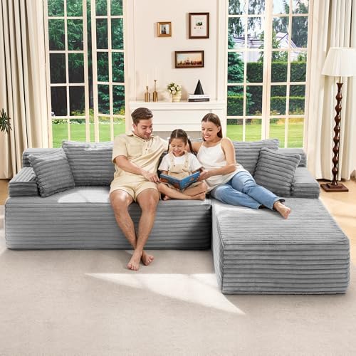 Hobestluk Boneless Couches Modular Sectional Sofa L-Shape Oversized Chaise - Image 3