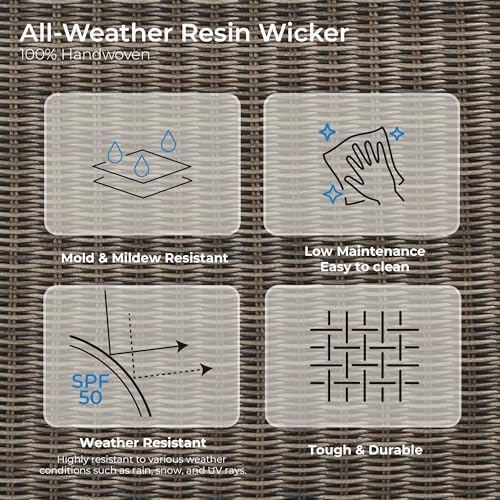 CHITA 3-Pieces Patio Wicker Bistro Set, Outdoor Furniture Set - Image 5