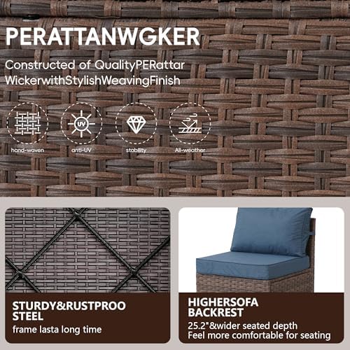 2 Piece Rattan Sofa Set Outdoor - Image 6