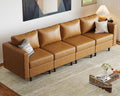 ABCASA Faux Leather Modular Sectional Sofa by ABCASA