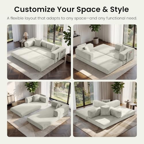 78.8" Convertible Futon Sofa Bed, Boneless Couch - Image 3
