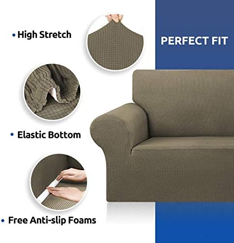KEKUOU Stretch Couch Covers for Sofa, 3 Cushion Couch Slipcover - Image 6