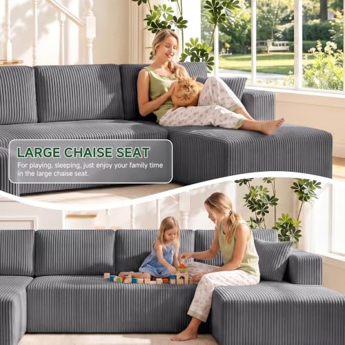 130" Boneless Couch U-Shaped Sectional Sofa - Image 5