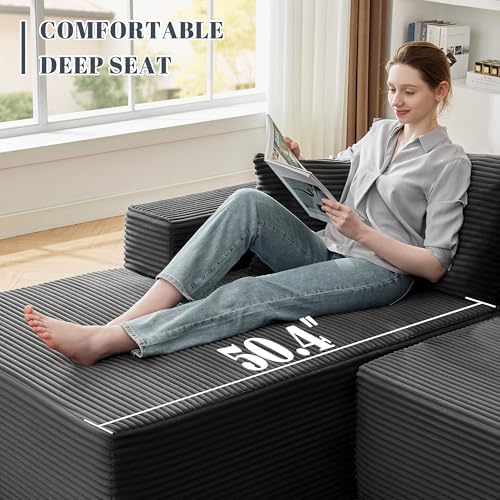 Mangodan 110” Boneless Couch, Cloud Sectional Sofa - Image 4