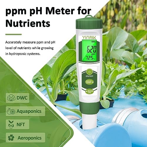 YINMIK pH EC Meter for Water Hydroponics, Digital PPM Meter for Nutrients - Image 3
