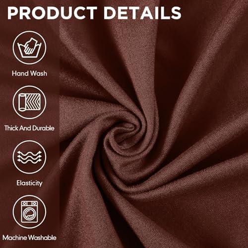 Peryiter 3 Pcs Couch and Loveseat Sofa Covers, Coffee Brown, Milk Silk - Image 4