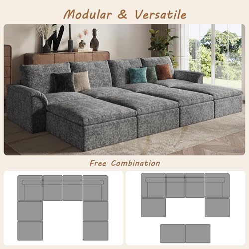 EASE MOOSE 147" Cloud Sofa Bed, Oversized Boneless Couches - Image 6