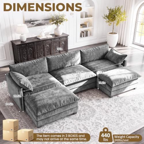 LEVELEVE 112.5" U-Shape Modular Sofa - Image 2