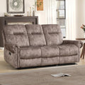 EBELLO Manual 3 Seat Reclining Sofa Couch, Soft Fabric 3 Seater Recliner Couch by EBELLO