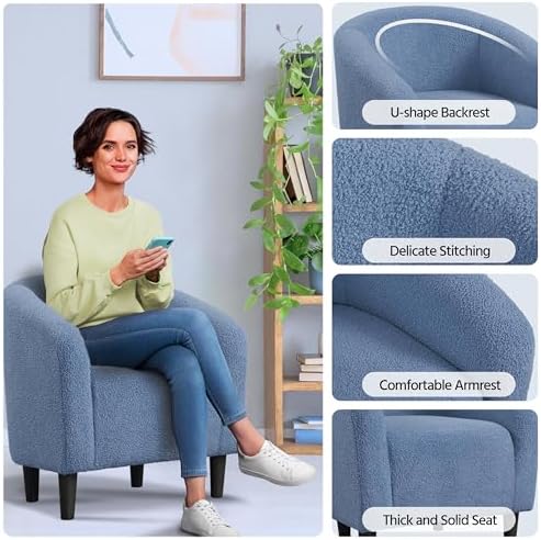 Yaheetech Compact Sherpa Accent Chairs Set of 2 - Image 5