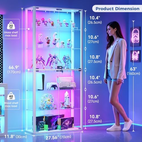Lvifur 6-Tier Glass Display Cabinet - Image 2