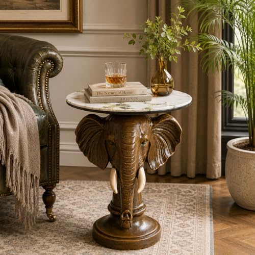 Elephant Head Accent End Table, Side Table by Gurdenidea