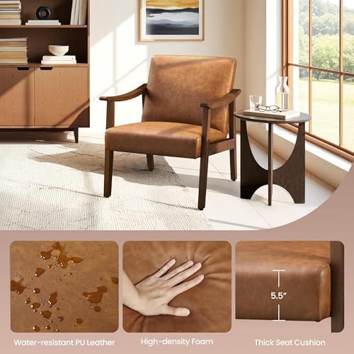Yaheetech Accent Chair, Mid-Century Armchair - Image 5