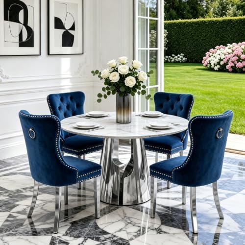 45” Round Dining Table Set For 4, Kitchen Table by Unknown
