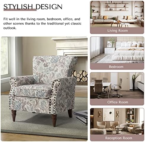 HULALA HOME Traditional Floral Accent Chair - Image 5