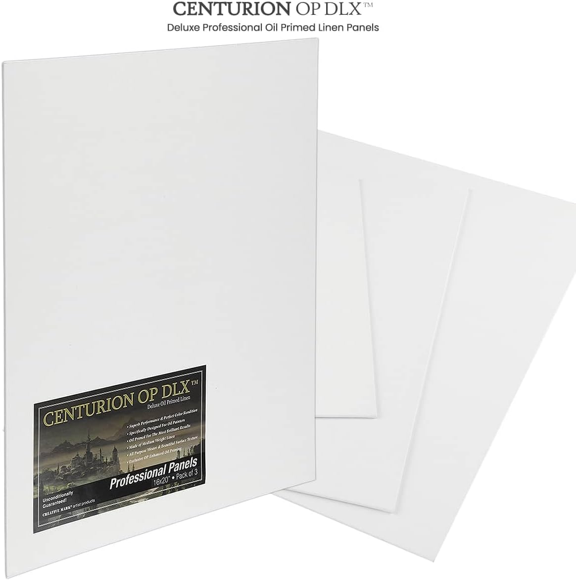 Centurion Deluxe Professional Oil Primed Linen Canvas Panels - 20x30-3 Pack of Linen Canvases for Painting, Artwork and More