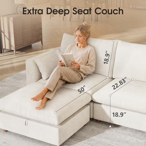 WorthFurni Oversized Modular Sectional Sofa, Comfty 6 Seat Modular Sofa - Image 4