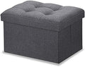 LINMAGCO Ottoman with Storage Small Foot Rest Stool Under Desk Stool Short by LINMAGCO