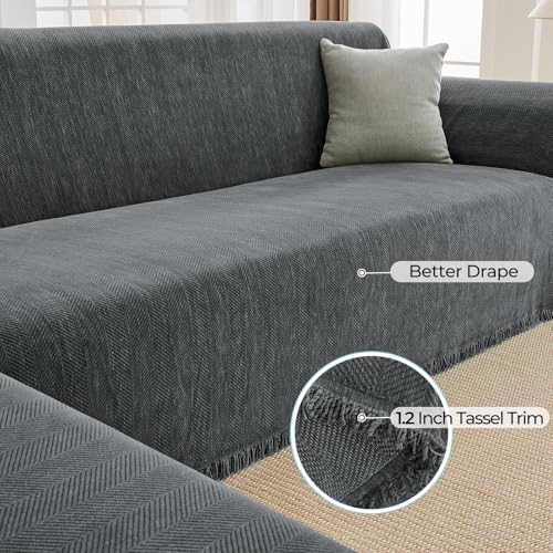 Herringbone L Shaped Couch Cover - Image 5