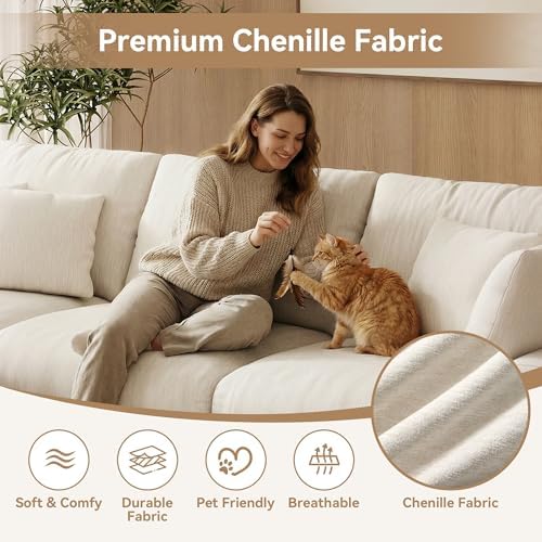 WorthFurni 110” Cloud Sectional Couches - Image 6