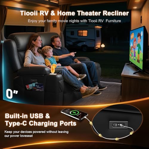 RV Loveseat Recliner Sofa, Wall Hugger Reclining RV Couch - Image 6