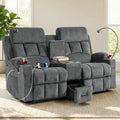 Loveseat Recliner Sofa with Console, Manual Double Reclining Sofa with USB Ports by ComaZoo