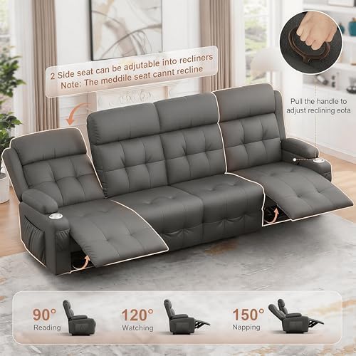 Reclining Loveseat Sofa, RV Loveseats Recliner Sofas Wall Hugger, Double - Image 4