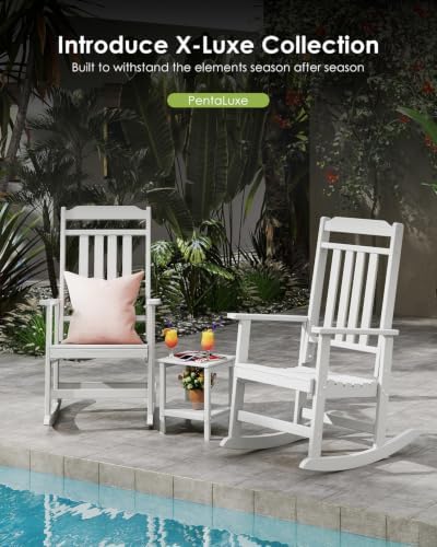 GREENVINES Outdoor Rocking Chairs Set, 2 Rockers w/ 1 Side Table - Image 7