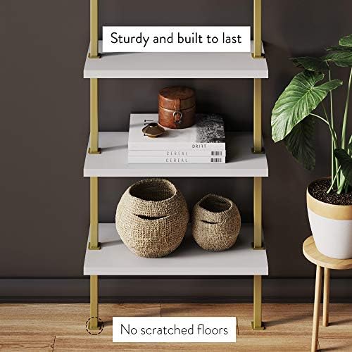 Nathan James Theo 5-Shelf Modern Bookcase, Open Wall Mount Ladder Bookshelf - Image 3