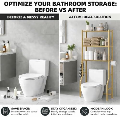 GloTika 3-Tier Over Toilet Storage - Image 5