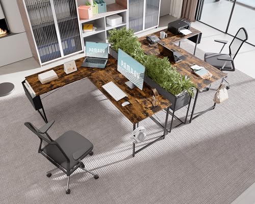Pamray 64.5 Inch Reversible L Shaped Gaming Desk Large Corner Computer Desk - Image 2