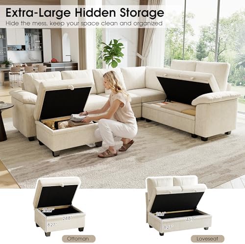 107.8" Modular Sectional Sleeper Sofa - Image 4