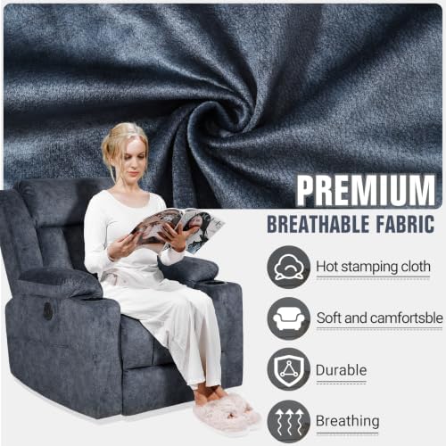 LAFWELL Retro Rocking Recliner Chair, Massage Rocker Recliner Chair - Image 5