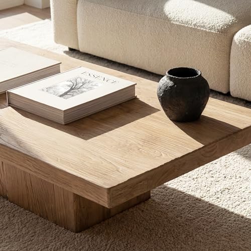 Jennifer Taylor Home Calder 60" Solid Reclaimed Elm Block Plinth Coffee Table - Image 7