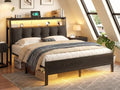 Homkdom Full Bed Frame, Upholstered Storage Headboard, Charging Station by ElevateYourHome%EF%BC%8CEnhanceEver