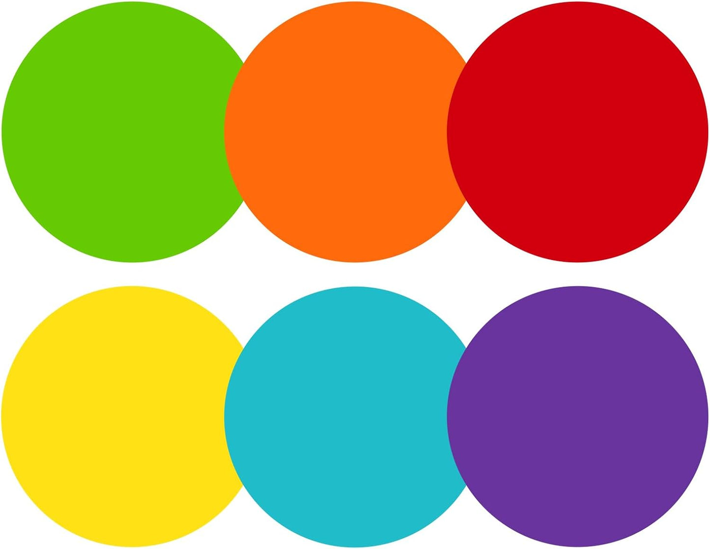 STARLIBOO 6" Round Large Colored Stickers Labels, Dots Circles Stickers for Moving, School, Home, Office, Business- 6 Colors
