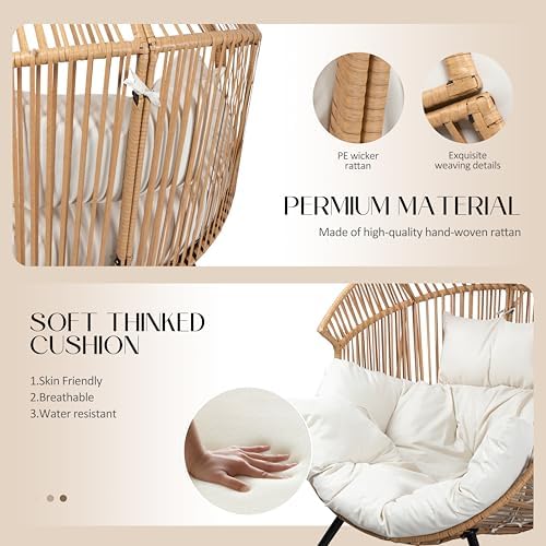 JAMFLY Egg Chair Wicker Outdoor Chairs, Patio Chair Oversized Lounger Chair - Image 4