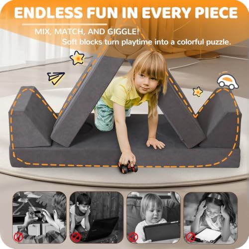 Toddler Couch, 12-Piece Modular Kids Play Couch - Image 3