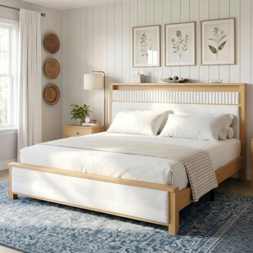 Homkdom Queen Solid Wood Bed Frame by ElevateYourHome%EF%BC%8CEnhanceEver