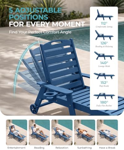 Ciokea Lounge Chair Outdoor Set of 6, Oversized Chaise Lounge Chair - Image 6