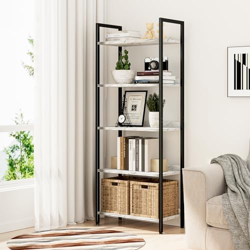 NUMENN Bookshelf, 5 Tier Freestanding Shelving Unit - Image 2