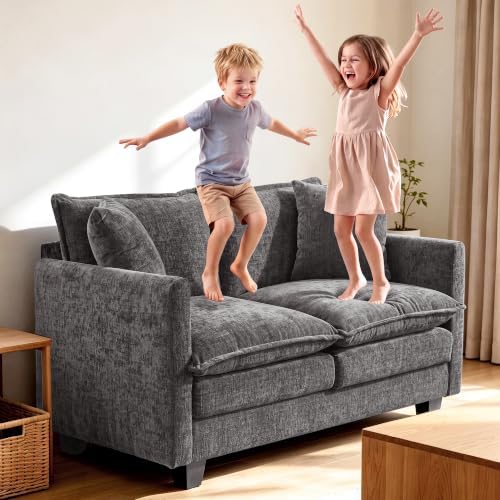 Loveseat Sofa, Soft Chenille Cloud‑Cushion Small‑Space Couch - Image 7